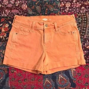 Old Navy Shorts Womens Orange Boyfriend Mid Rise Jean Shorts
